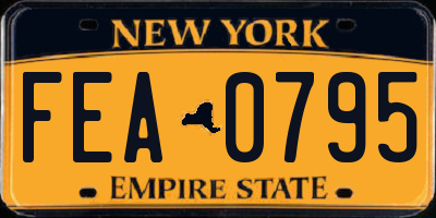 NY license plate FEA0795