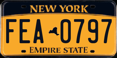 NY license plate FEA0797