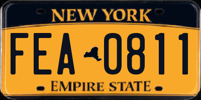 NY license plate FEA0811