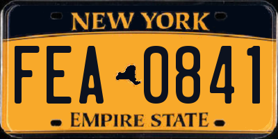 NY license plate FEA0841