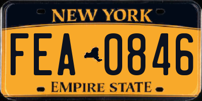 NY license plate FEA0846