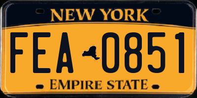 NY license plate FEA0851