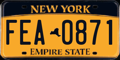 NY license plate FEA0871