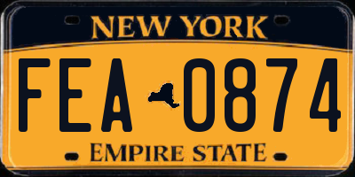NY license plate FEA0874