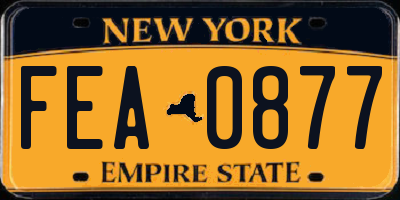 NY license plate FEA0877