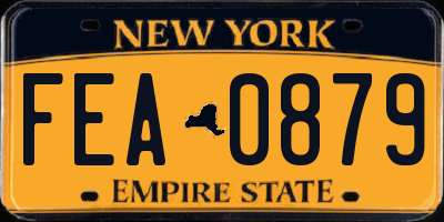NY license plate FEA0879
