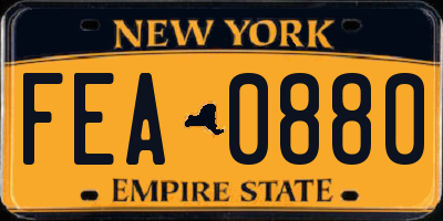 NY license plate FEA0880