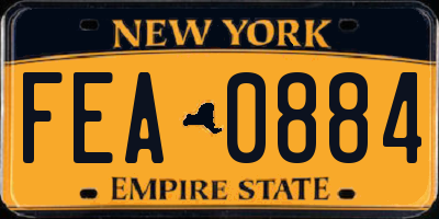 NY license plate FEA0884