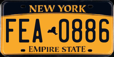 NY license plate FEA0886