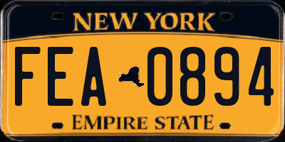 NY license plate FEA0894