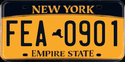 NY license plate FEA0901