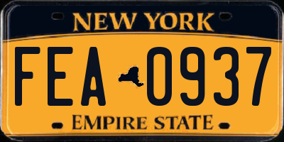 NY license plate FEA0937