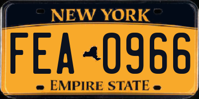 NY license plate FEA0966