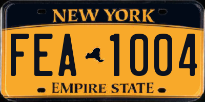 NY license plate FEA1004