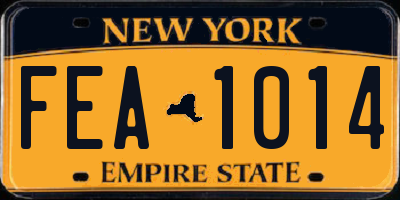 NY license plate FEA1014