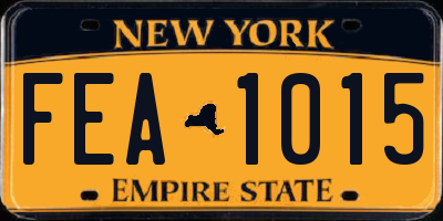 NY license plate FEA1015