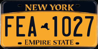 NY license plate FEA1027