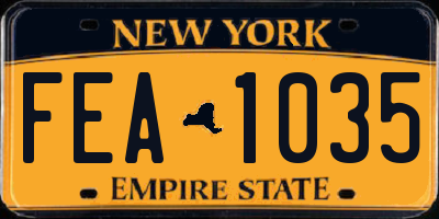 NY license plate FEA1035