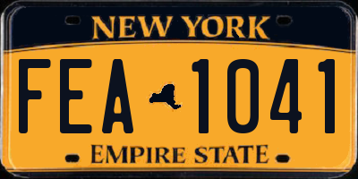 NY license plate FEA1041