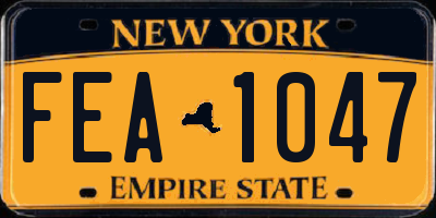NY license plate FEA1047
