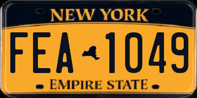 NY license plate FEA1049