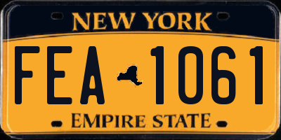 NY license plate FEA1061