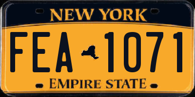 NY license plate FEA1071