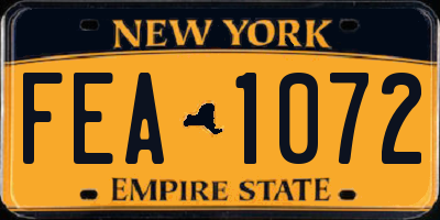 NY license plate FEA1072