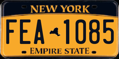 NY license plate FEA1085