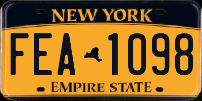 NY license plate FEA1098