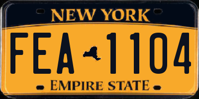 NY license plate FEA1104