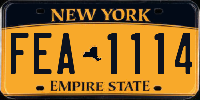 NY license plate FEA1114