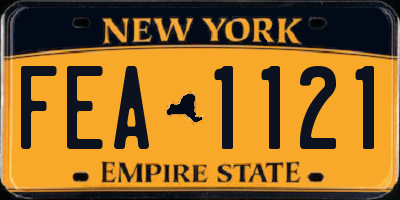 NY license plate FEA1121