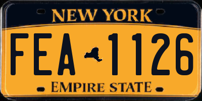 NY license plate FEA1126