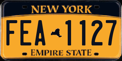 NY license plate FEA1127