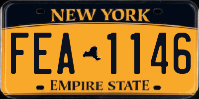 NY license plate FEA1146