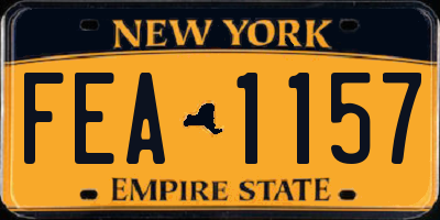 NY license plate FEA1157
