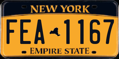NY license plate FEA1167