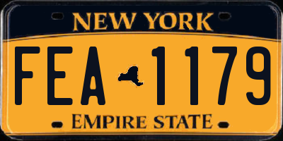 NY license plate FEA1179