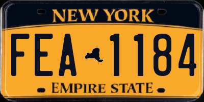 NY license plate FEA1184