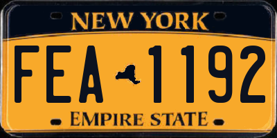 NY license plate FEA1192