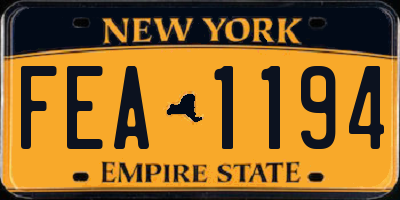 NY license plate FEA1194