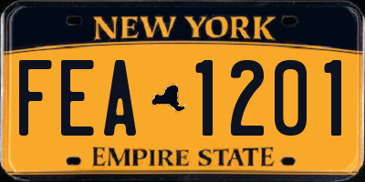 NY license plate FEA1201