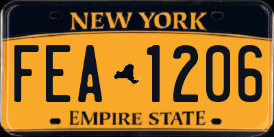 NY license plate FEA1206
