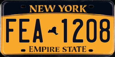 NY license plate FEA1208