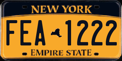 NY license plate FEA1222