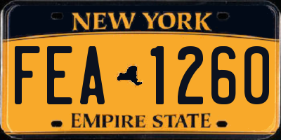 NY license plate FEA1260