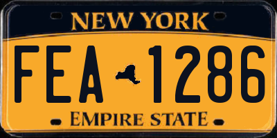 NY license plate FEA1286