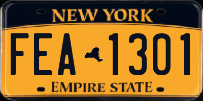 NY license plate FEA1301