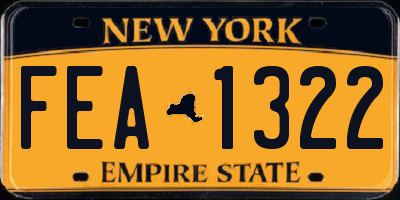 NY license plate FEA1322